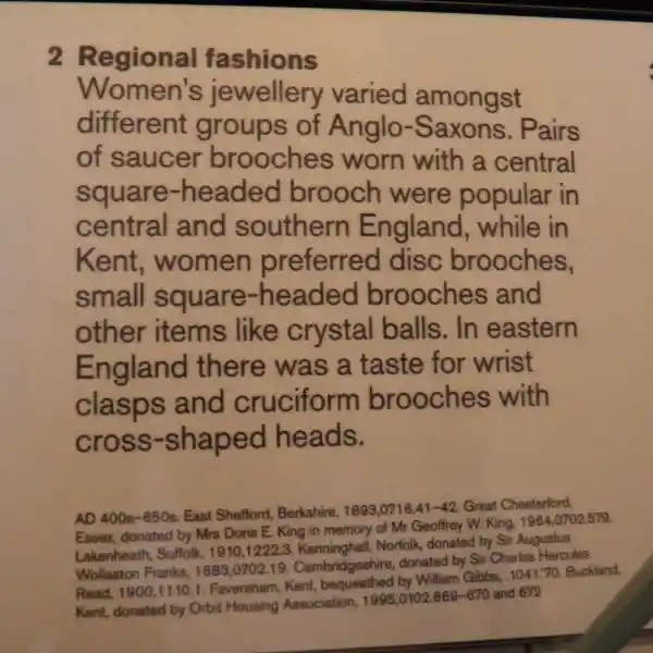 Regional fashions, pairs of saucer brooches worn with a central square-headed brooch